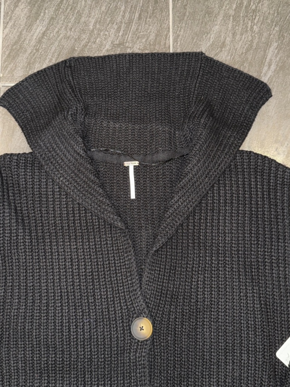 Free People Swim Too Deep Cardigan Black - Picture 7 of 15